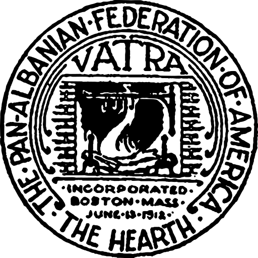 Pan-Albanian Federation of America "Vatra" (The Hearth) logo
